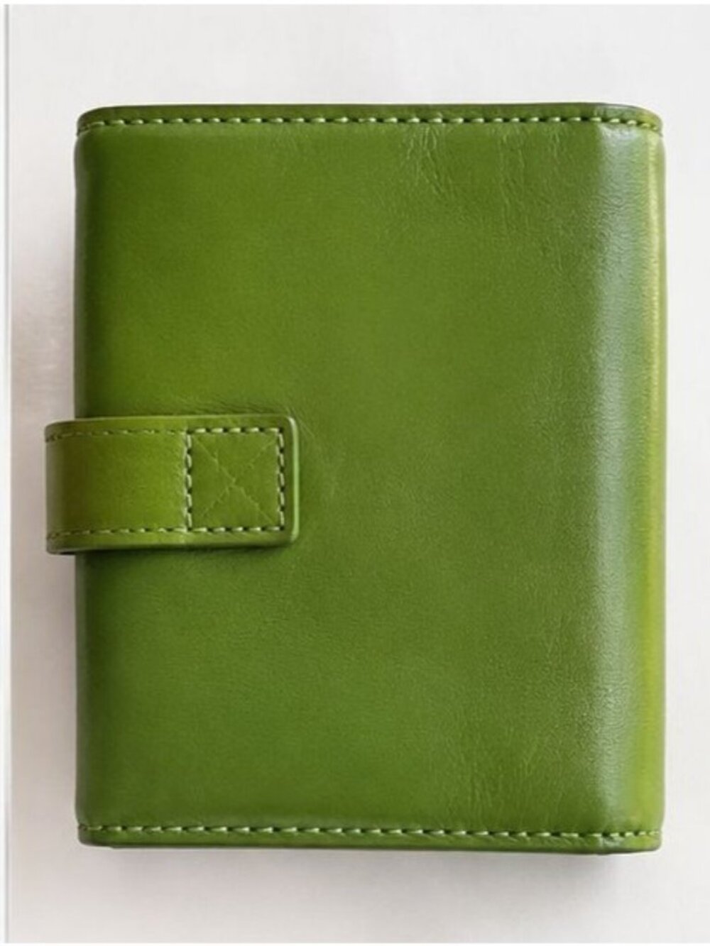 Vintage Furla Green Leather Flower Wallet Made In Italy Y2K Compact Bifold Rare - Picture 2 of 7